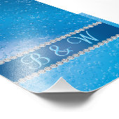 Embossed Monogram Blue Blume Fotodruck (Ecke)