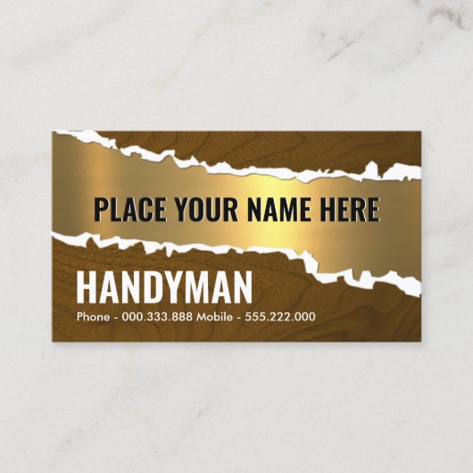 Embossed Name Handyman Visitenkarte (Vorderseite)