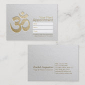 Embossed OM Symbol YOGA Instructor Ernennung Terminkarte (Vorne/Hinten)