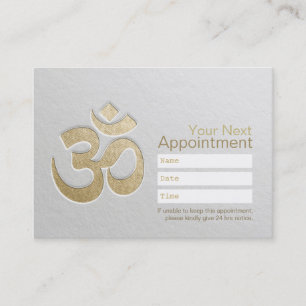 Embossed OM Symbol YOGA Instructor Ernennung Terminkarte