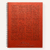 Embossed Orange Leather Notizblock (Vorderseite)