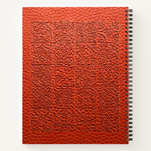 Embossed Orange Leather Notizblock (Rückseite)