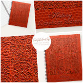 Embossed Orange Leather Notizblock