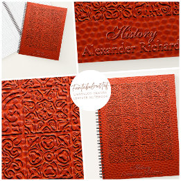 Embossed Orange Leather Notizblock