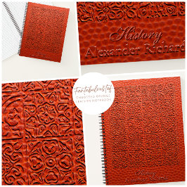 Embossed Orange Leather Notizblock