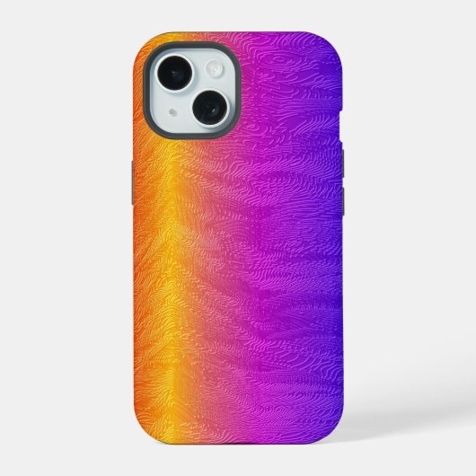 Embossed Rainbow iPhone 15 Hülle (Rückseite)
