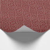 Embossed Red Glitzer Damask Geschenkpapier (Ecke)