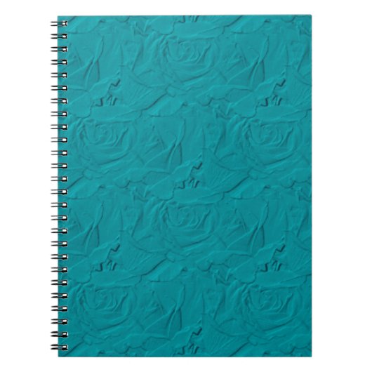 Embossed Rose AQUAMARIN NOTEBOOK Notizblock (Vorderseite)