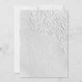 Embossed Roses Deckled Edge Sage Wedding  Einladung (Rückseite)