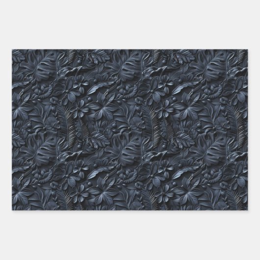 Embossed Shades of Navy Blue Geschenkpapier Set (Vorderseite)