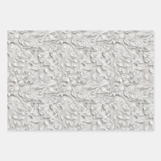 Embossed Shades of Silver Gray Geschenkpapier Set (Vorderseite 3)