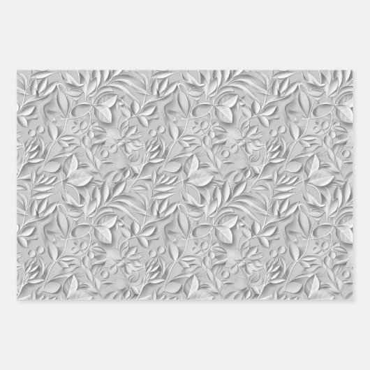 Embossed Shades of Silver Gray Geschenkpapier Set (Vorderseite 2)