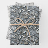Embossed Shades of Silver Gray Geschenkpapier Set (Beispiel)