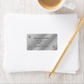 Embossed Silver Steel Plate Address Label Template Adressaufkleber (Insitu)