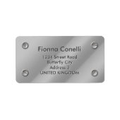 Embossed Silver Steel Plate Address Label Template Adressaufkleber (Vorne)