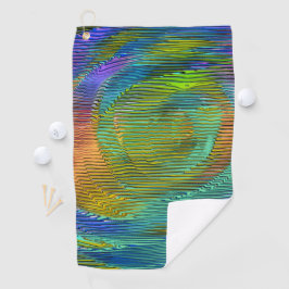 Embossed Spiralregenbogen und unordentliche Streif Golfhandtuch