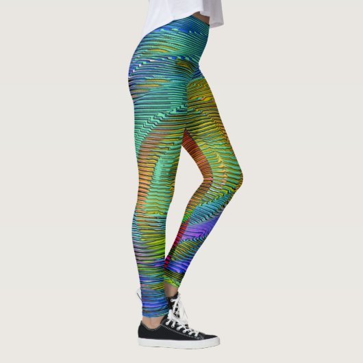 Embossed Spiralregenbogen und unordentliche Streif Leggings (Rechts)