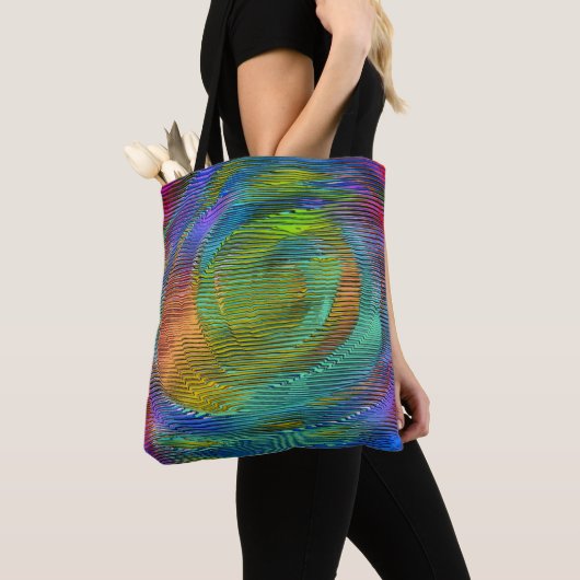 Embossed Spiralregenbogen und unordentliche Streif Tasche (Von Nahem)