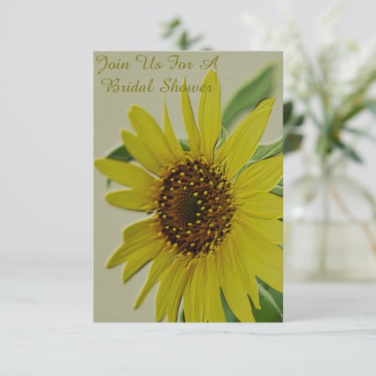 Embossed Sunflower Bridal Dusche Einladungen (Stehend Vorderseite)