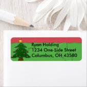 Embossed Weihnachtsbaum Rücksendeadressen-Aufklebe (Insitu)