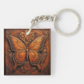 Embossed Wood Butterfly Schlüsselanhänger (Rückseite)
