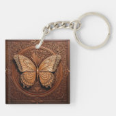 Embossed Wood Butterfly Schlüsselanhänger (Rückseite)