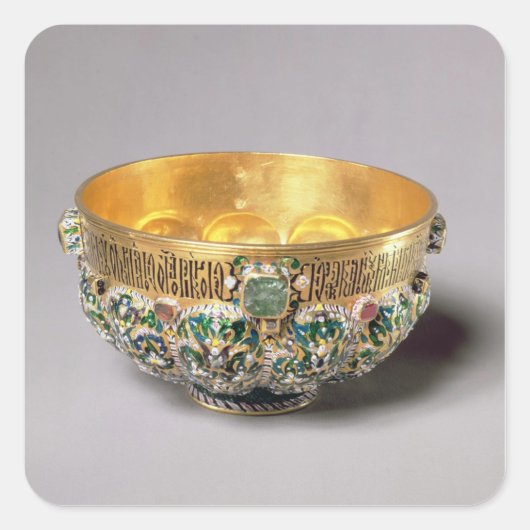 Embosses Bowl-Set Quadratischer Aufkleber (Vorderseite)