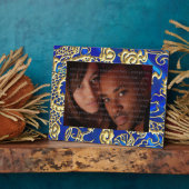 Embosses Gold Dragon auf Blue Satin Print Fotoplatte (Seite)