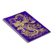 Embosses Gold Dragon auf Lila Satin Print Notizblock (Rechte Seite)