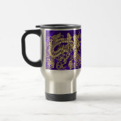 Embosses Gold Dragon auf Lila Satin Print Reisebecher (Links)