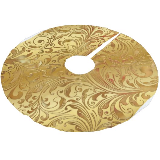 Embosses Goldmuster Polyester Weihnachtsbaumdecke (Schrägansicht)