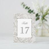 Embosses Look Damask in Off White Postkarte (Stehend Vorderseite)