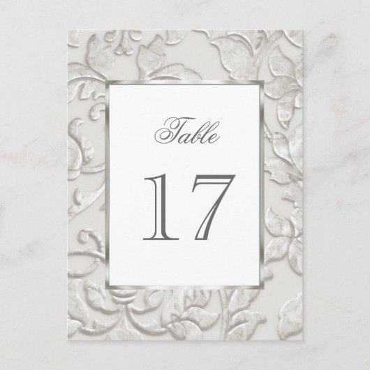 Embosses Look Damask in Off White Postkarte (Vorderseite)