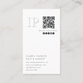 Embosses Monstera-Blatt-Monogramm Qr-Code Visitenkarte (Rückseite)