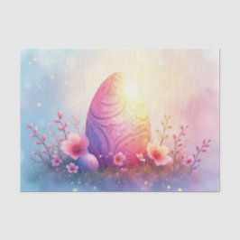 Embosses Ostereier mit Kirschblüten Decoupage Seidenpapier