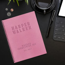 Embosses Personalisiert rosa Veganes LederNotebook