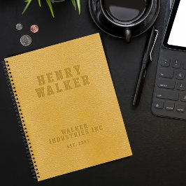 Embosses Personalisiertes Gelbes Veganes Leder N Notizblock