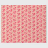 Embosses Satinherz - Korallenrosa Geschenkpapier (Flach)