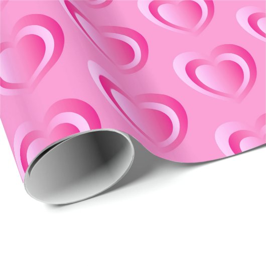 Embosses Satinherz - Rose pink Geschenkpapier (Rolleneckpunkt)