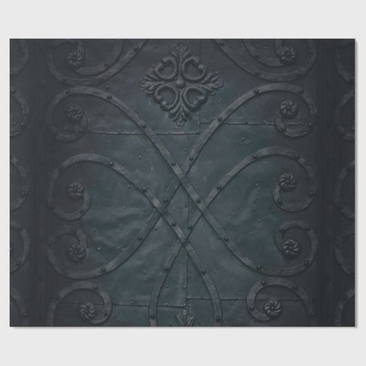 Embosses Schwarzes Metall Geschenkpapier (Flach)