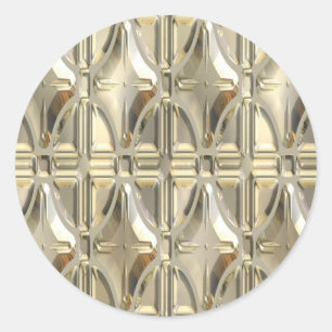 Embosses Silvery Gold Runder Aufkleber