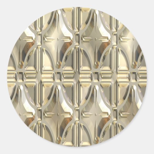 Embosses Silvery Gold Runder Aufkleber (Vorderseite)