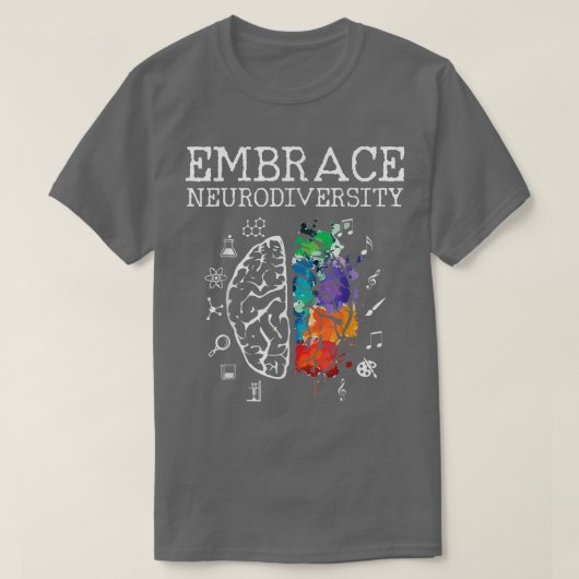 Embracce Neurodiversity Gehirn Embracce ADHD Autis T-Shirt (Design vorne)