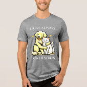 "Embrace Calm: Hugs immer unter Stress" positiv Tri-Blend Shirt (Vorderseite)