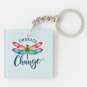 Embrace Change - Artistic Dragonfly Schlüsselanhänger (Rückseite)