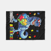 Embrace Differenzen Asd Spectrum Dinosaurier Autis Fleecedecke (Vorderseite (Horizontal))