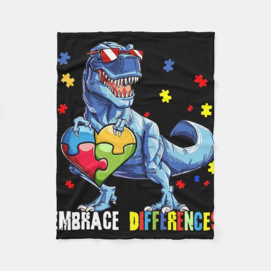Embrace Differenzen Asd Spectrum Dinosaurier Autis Fleecedecke (Vorderseite)