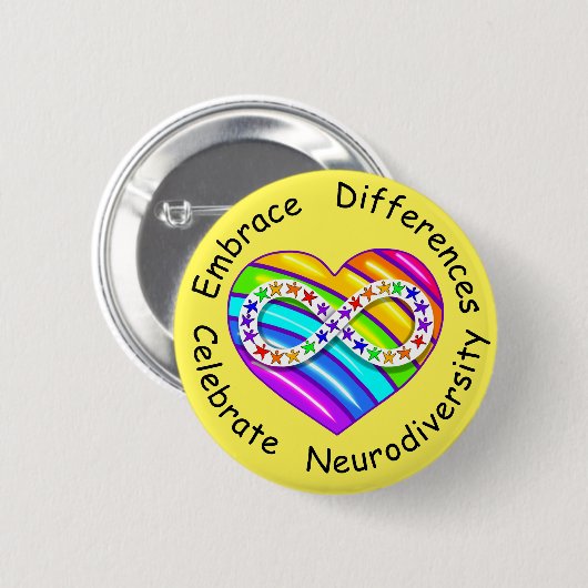 Embrace Differenzen feiern das Button der Neurovie (Vorne & Hinten)