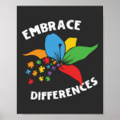 Embrace Differenzen Neuro-Diversity Autismus Poste Poster (Vorne)