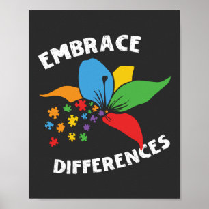Embrace Differenzen Neuro-Diversity Autismus Poste Poster
